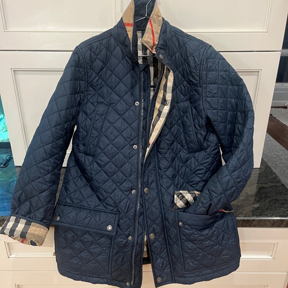 Youth Burberry quilted barn jacket